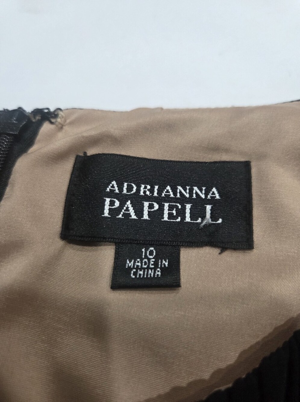 Adrianna Papell Black Sleeveless Mixed-Texture Midi Dress Sz.10 - Picture 4 of 10